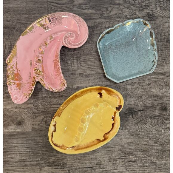 Lot Of (3) Vintage MCM Ceramic Ashtrays Lane & Co. California Pottery Atomic - Picture 15 of 16